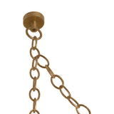 Briony 5 Light Swag Chandelier, Ivory Glaze and Patina Brass