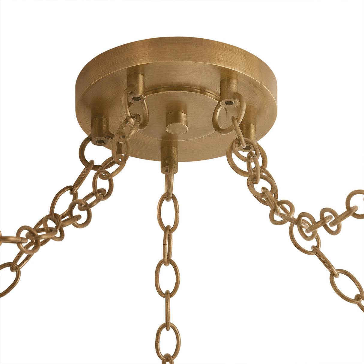 Briony 5 Light Swag Chandelier, Ivory Glaze and Patina Brass