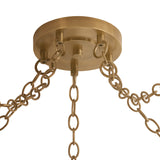 Briony 5 Light Swag Chandelier, Ivory Glaze and Patina Brass