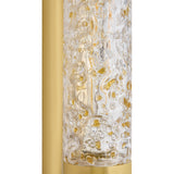 Daylin Wall Sconce 16", Vintage Brass and Amber Speckled Glass
