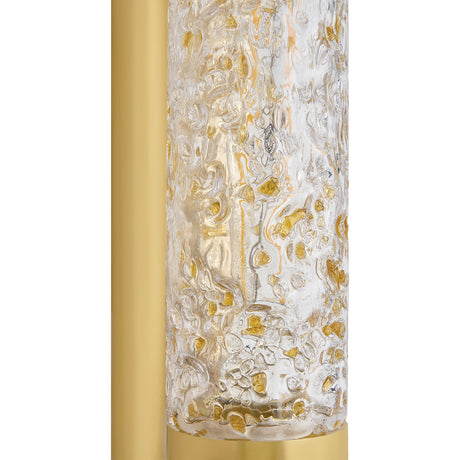 Daylin Wall Sconce 16", Vintage Brass and Amber Speckled Glass