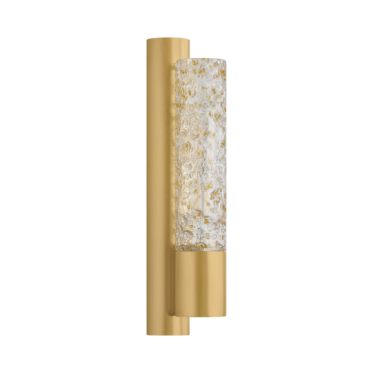 Daylin Wall Sconce 16", Vintage Brass and Amber Speckled Glass