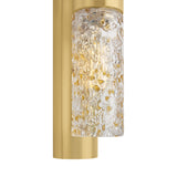 Daylin Wall Sconce 24", Vintage Brass and Amber Speckled Glass