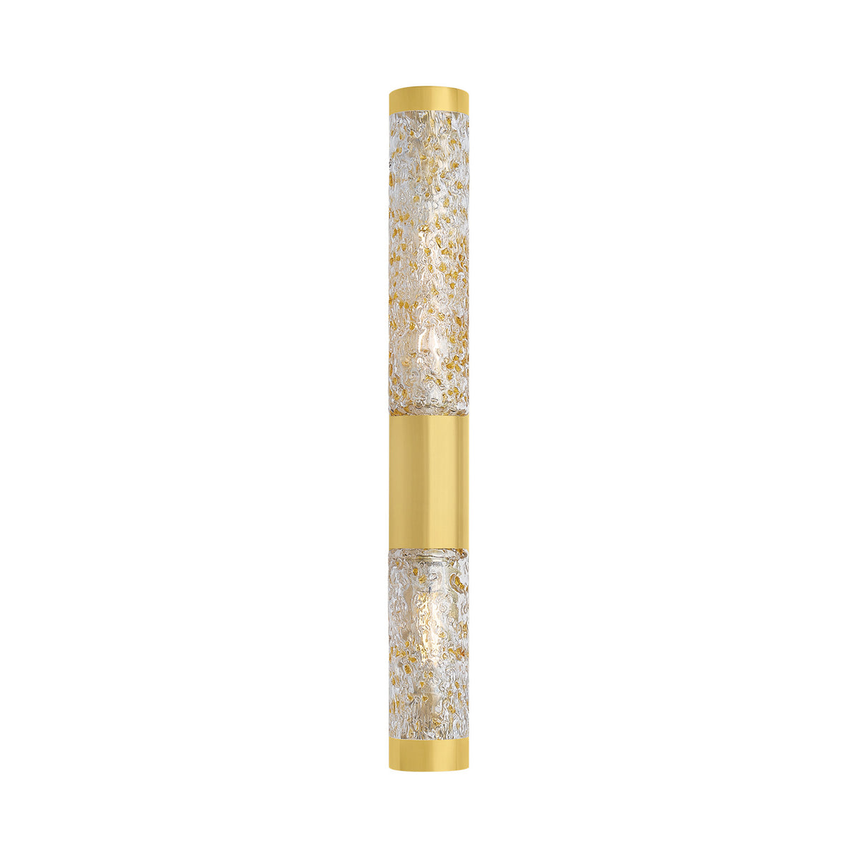Daylin Wall Sconce 24", Vintage Brass and Amber Speckled Glass