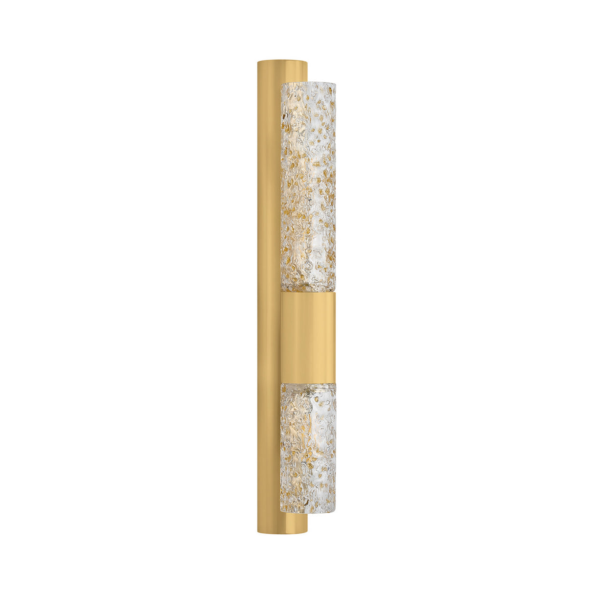 Daylin Wall Sconce 24", Vintage Brass and Amber Speckled Glass