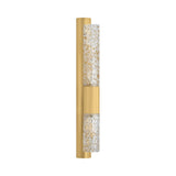 Daylin Wall Sconce 24", Vintage Brass and Amber Speckled Glass