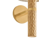 Gillian Wall Sconce 18", Ivory Boucle, Beech Wood, and Aged Brass