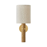 Gillian Wall Sconce 18", Ivory Boucle, Beech Wood, and Aged Brass
