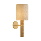 Gillian Wall Sconce 18", Ivory Boucle, Beech Wood, and Aged Brass