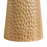 Gillian Table Lamp 30", Ivory Boucle, Beech Wood, and Aged Brass