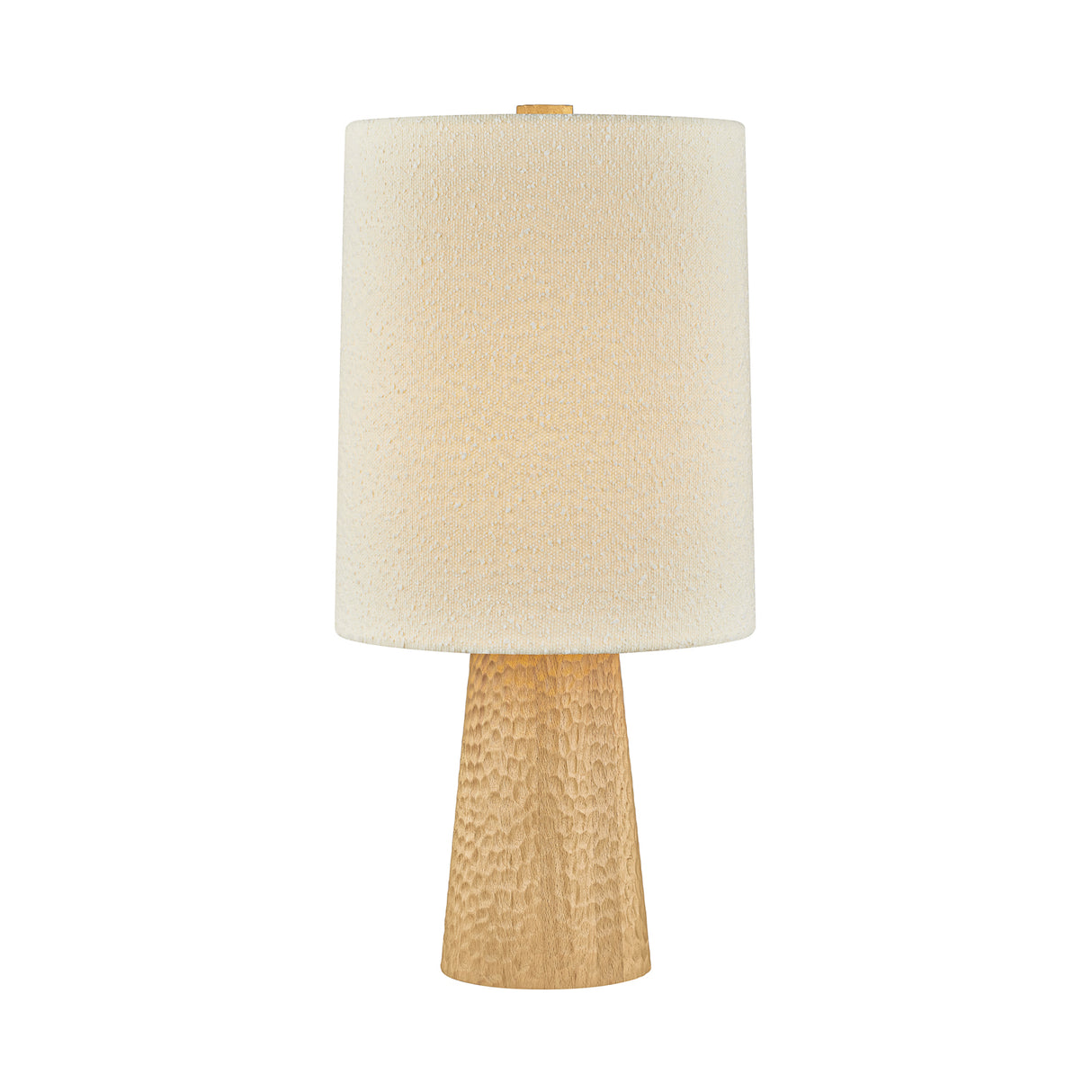 Gillian Table Lamp 30", Ivory Boucle, Beech Wood, and Aged Brass