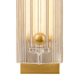 Fairfield LED Wall Sconce 27", Gold Leaf and Reeded Piastra Glass
