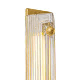 Fairfield LED Wall Sconce 27", Gold Leaf and Reeded Piastra Glass