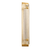Fairfield LED Wall Sconce 27", Gold Leaf and Reeded Piastra Glass
