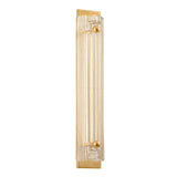 Fairfield LED Wall Sconce 27", Gold Leaf and Reeded Piastra Glass