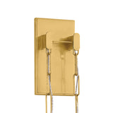 Florencea LED Wall Sconce 34", Vintage Brass and Champagne Glass