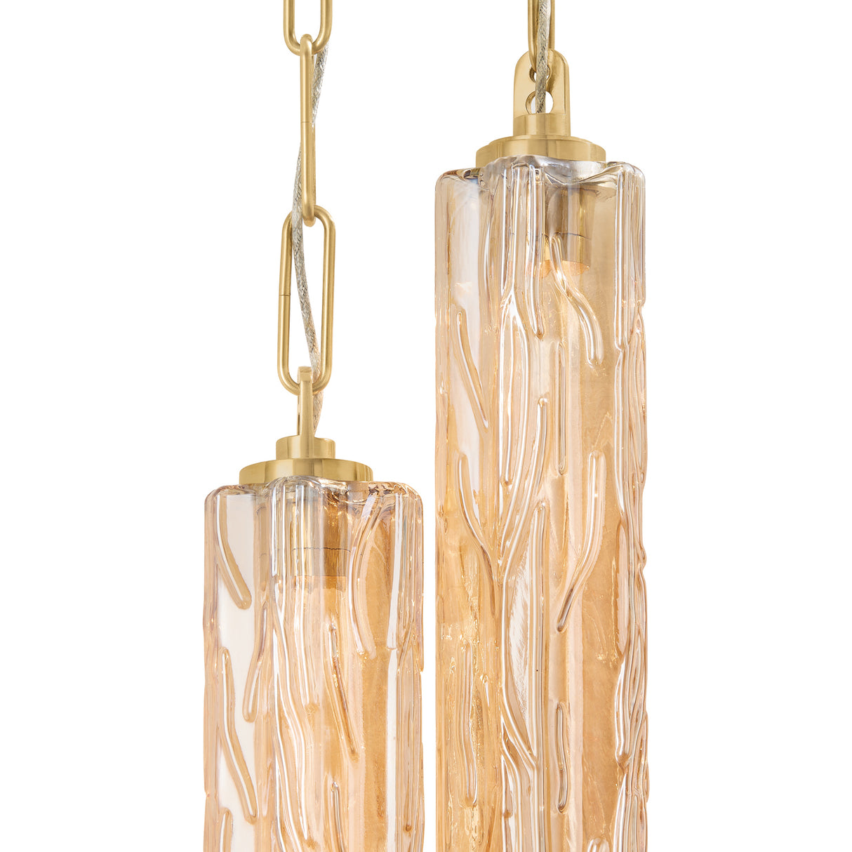 Florencea LED Wall Sconce 34", Vintage Brass and Champagne Glass