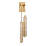 Florencea LED Wall Sconce 34", Vintage Brass and Champagne Glass