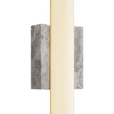 Gaven LED Wall Sconce 25", Gray Travertine and Aged Brass