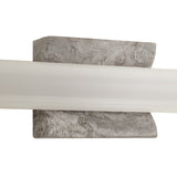 Gaven LED Wall Sconce 25", Gray Travertine and Aged Brass