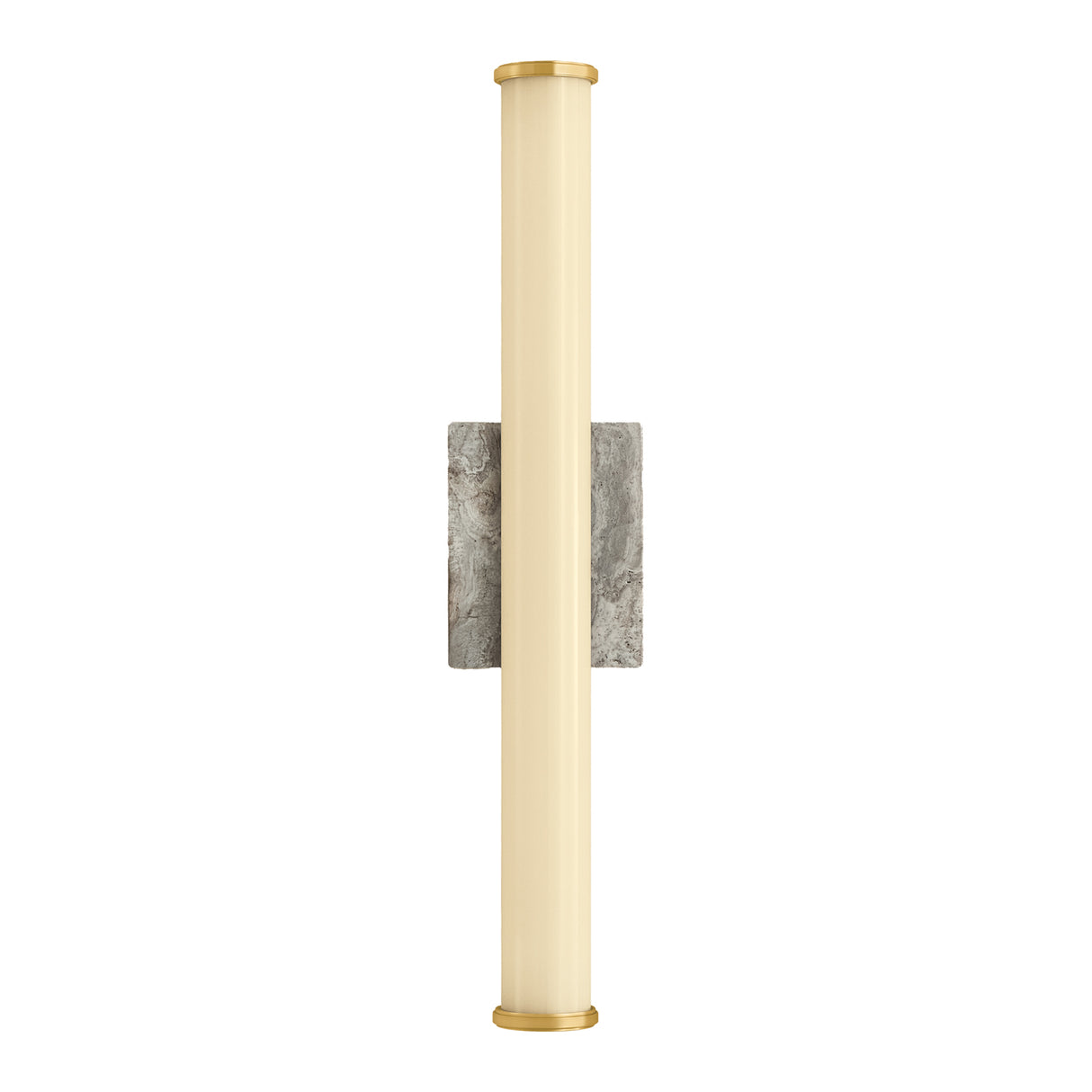 Gaven LED Wall Sconce 25", Gray Travertine and Aged Brass