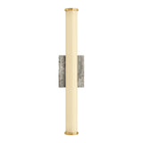 Gaven LED Wall Sconce 25", Gray Travertine and Aged Brass