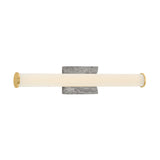 Gaven LED Wall Sconce 25", Gray Travertine and Aged Brass