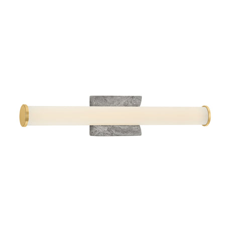 Gaven LED Wall Sconce 25", Gray Travertine and Aged Brass