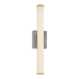 Gaven LED Wall Sconce 25", Gray Travertine and Aged Brass