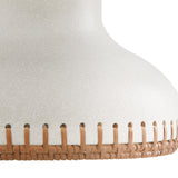 Nadira Semi-Flush 11", Cream, Rattan, and Aged Brass
