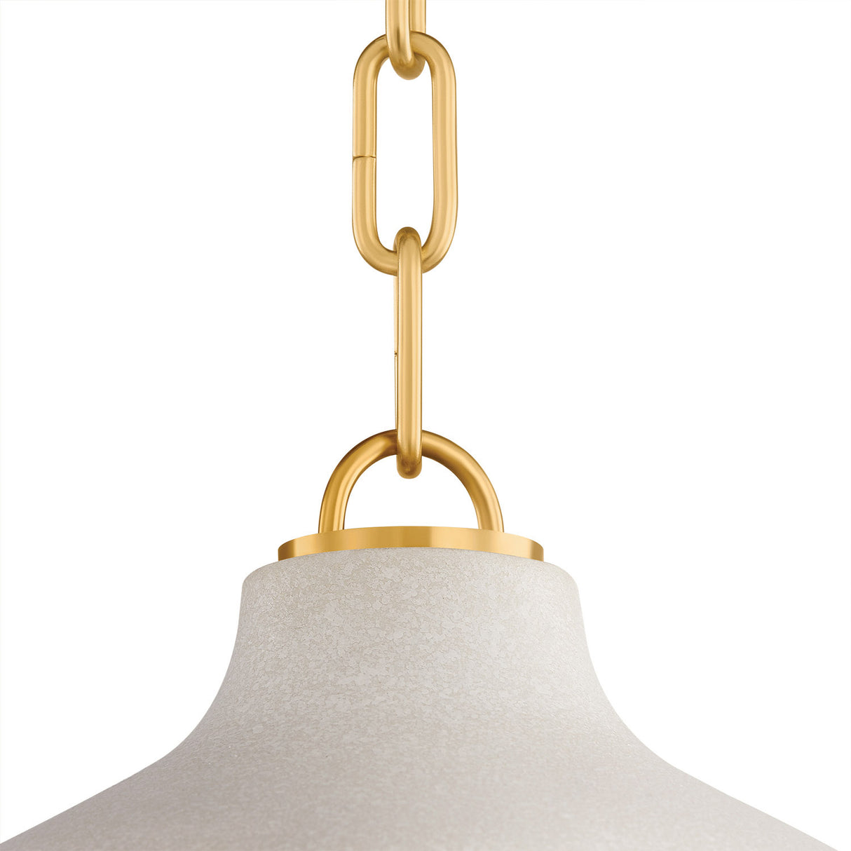 Nadira Small Pendant 11", Cream, Rattan, and Aged Brass