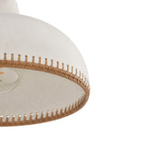 Nadira Medium Pendant 16", Cream, Rattan, and Aged Brass