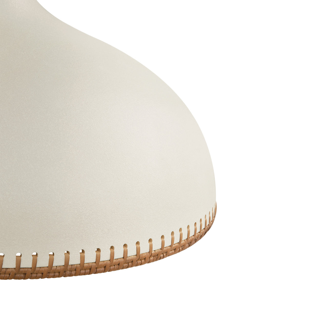 Nadira Large Pendant 21", Cream, Rattan, and Aged Brass