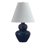 Maceo Table Lamp 33", Dark Indigo and Ivory Boucle
