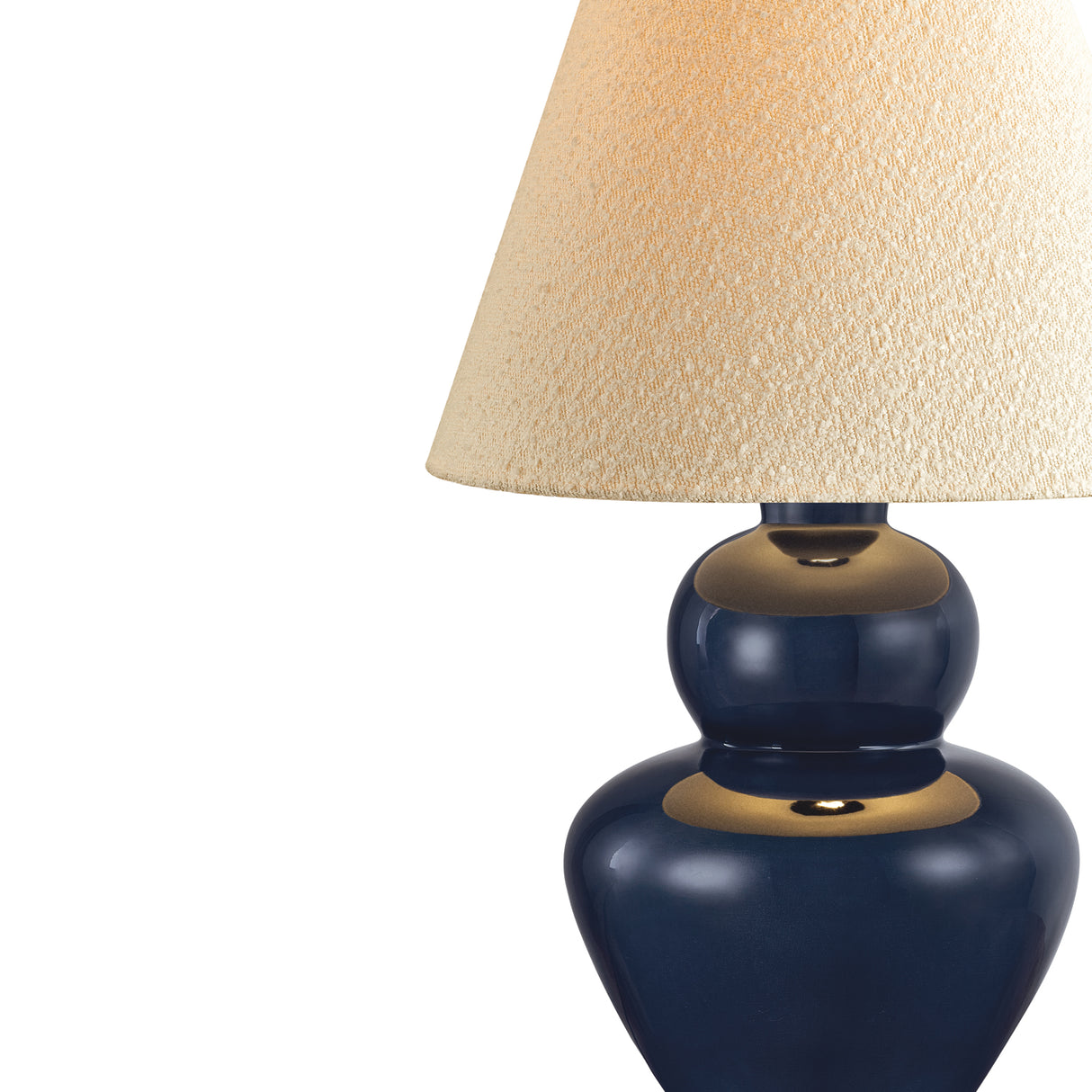 Maceo Table Lamp 33", Dark Indigo and Ivory Boucle