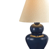 Maceo Table Lamp 33", Dark Indigo and Ivory Boucle