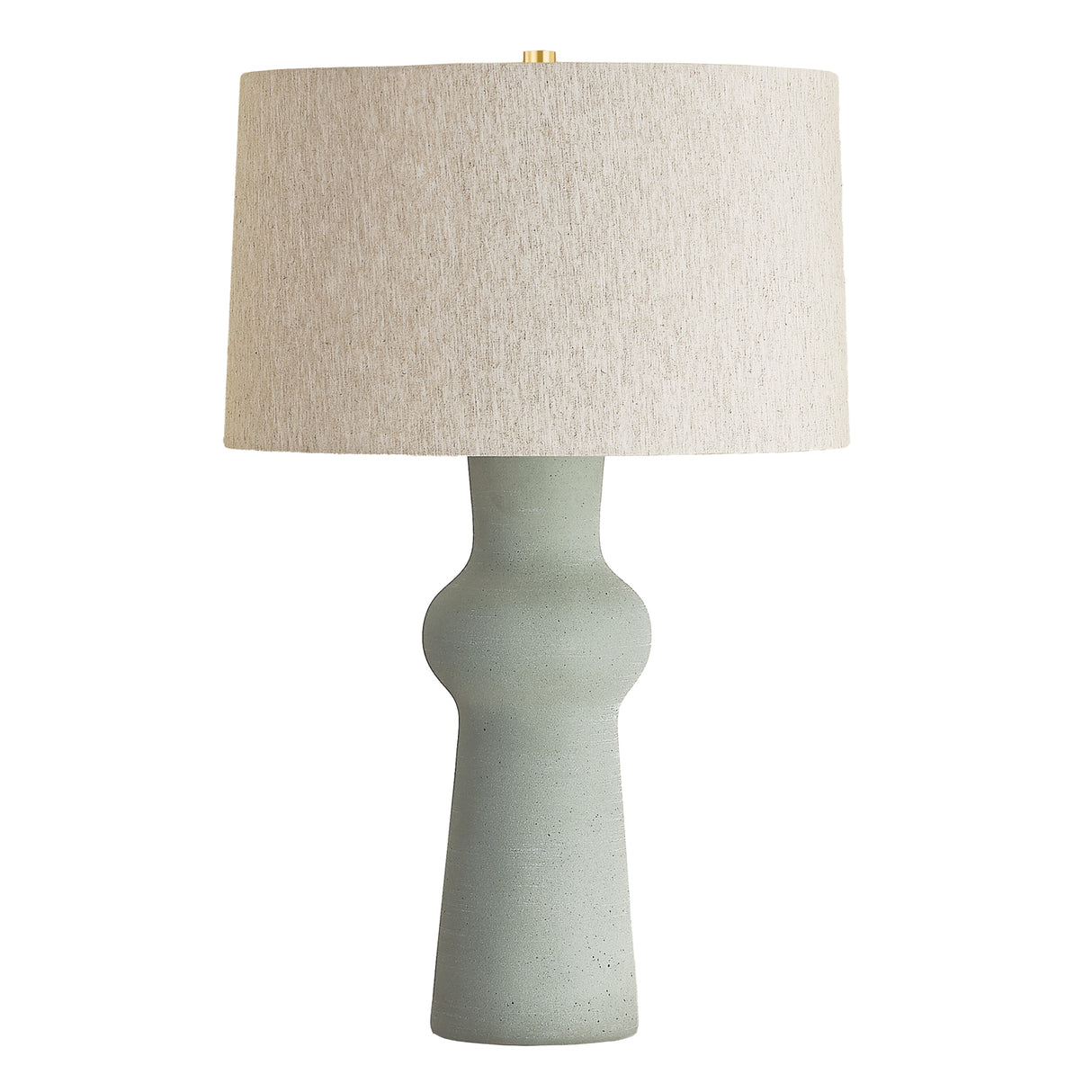 Perrin Table Lamp 30", Celadon Ceramic and Natural Linen