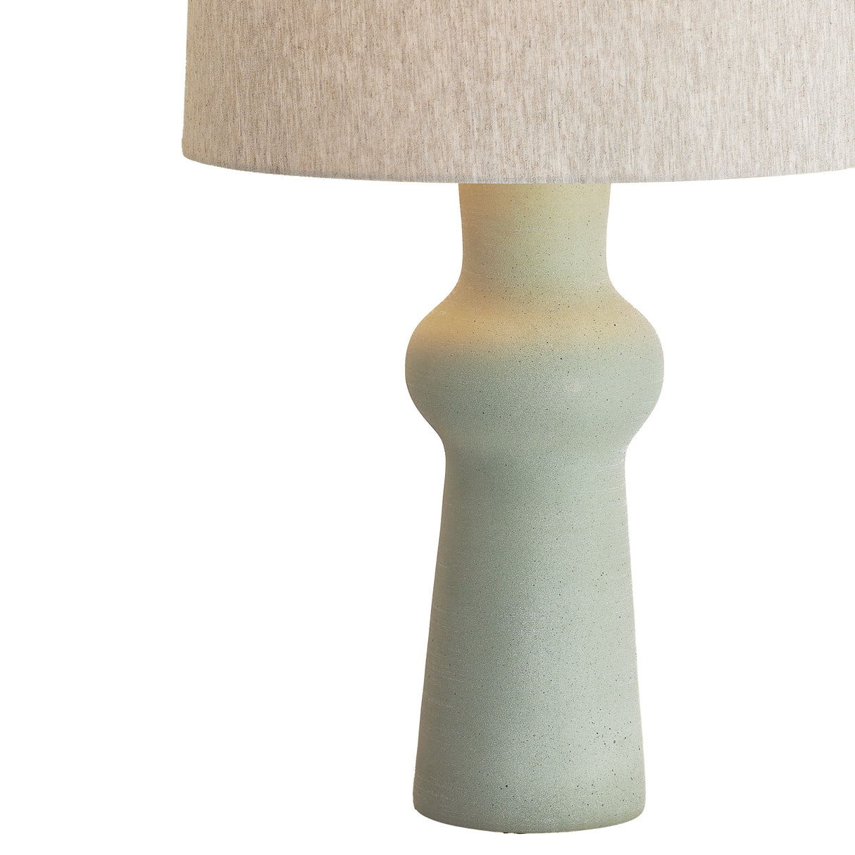 Perrin Table Lamp 30", Celadon Ceramic and Natural Linen
