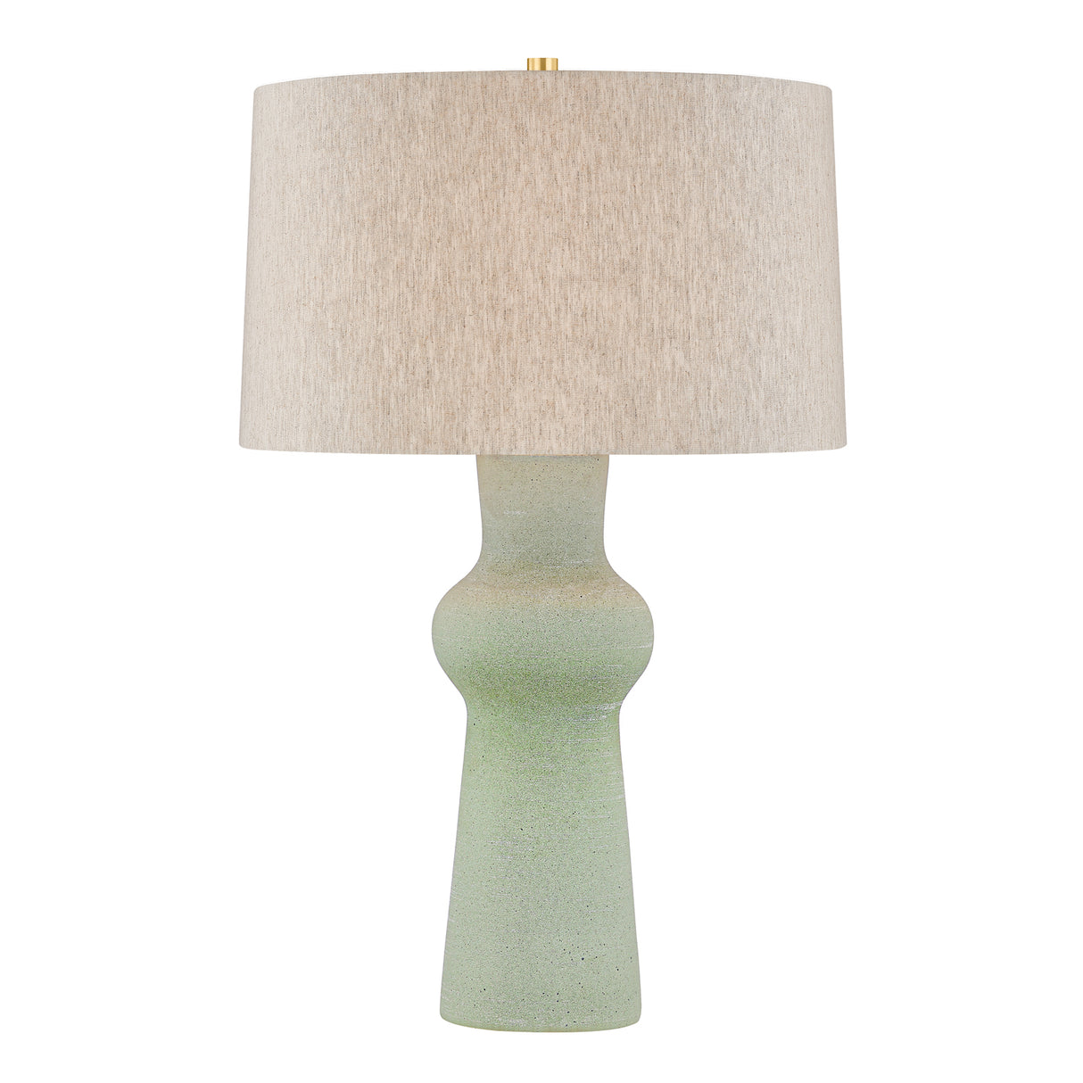 Perrin Table Lamp 30", Celadon Ceramic and Natural Linen