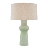 Perrin Table Lamp 30", Celadon Ceramic and Natural Linen