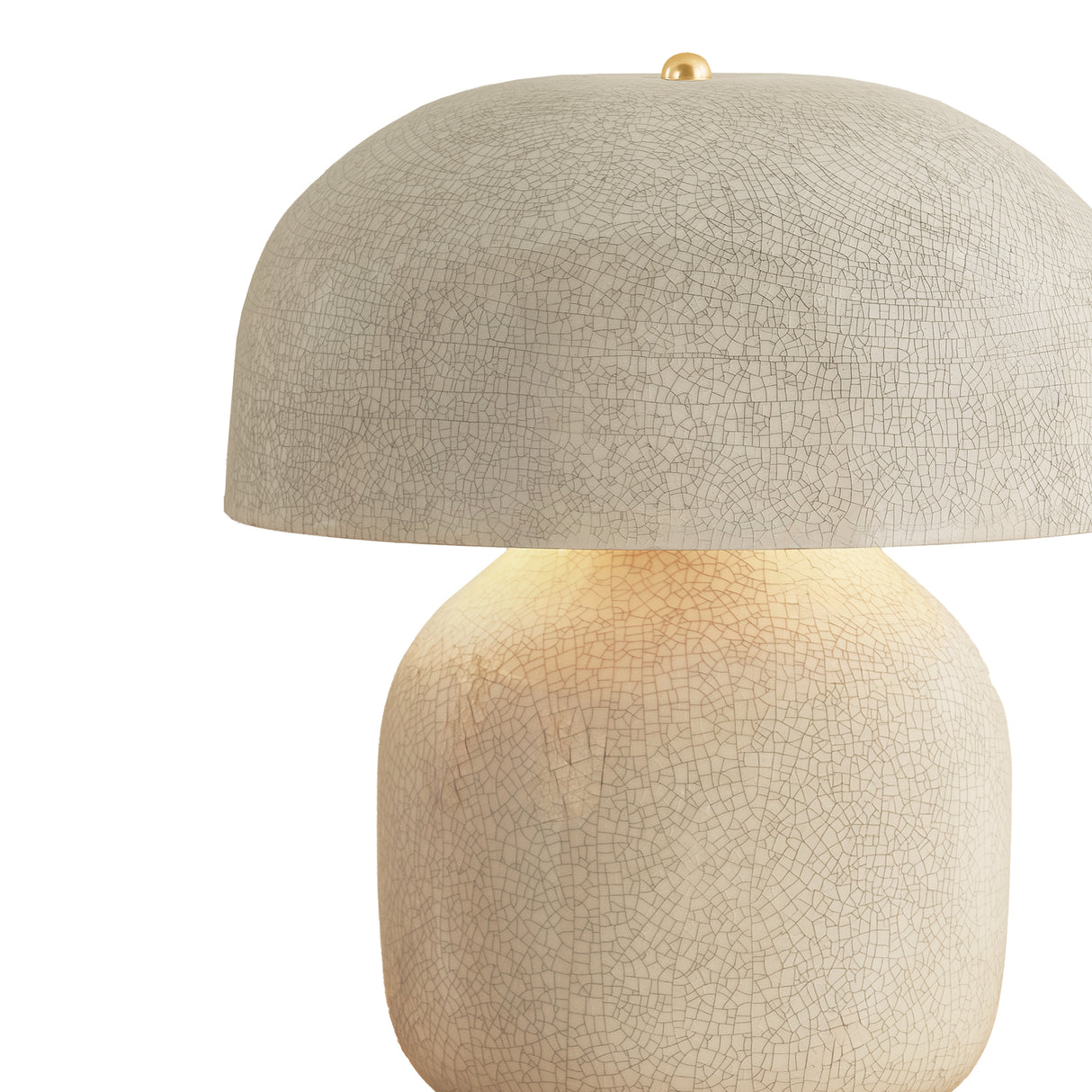 Rayburn Table Lamp 17", Glossy Ivory Slate Crackle