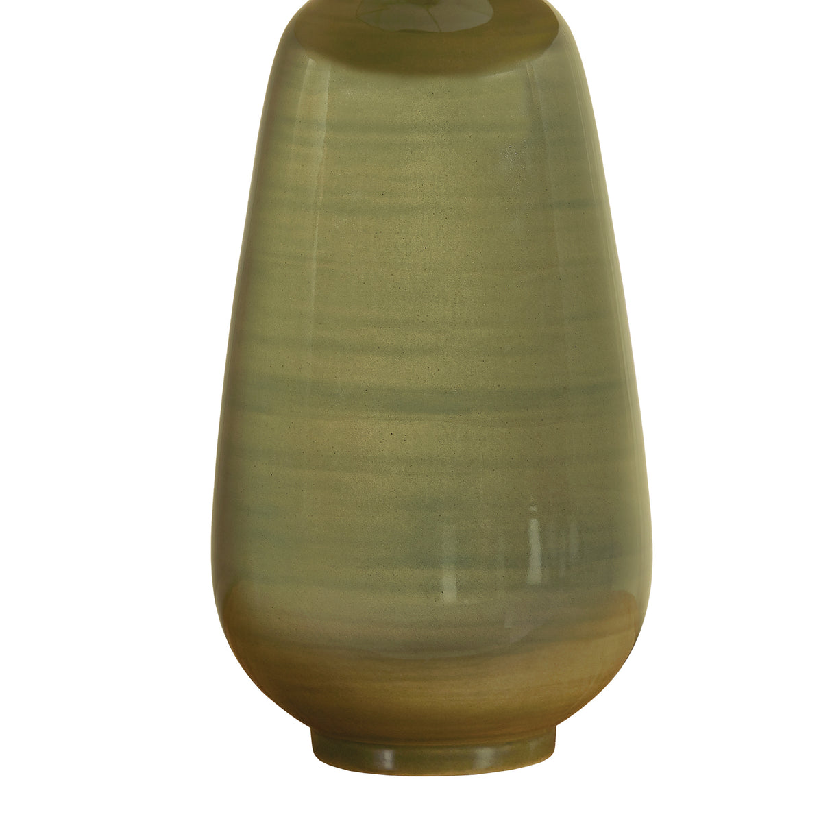 Prunella Table Lamp 27", Glossy Olive Glaze and Wheat Linen