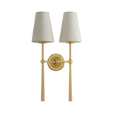 Ashlin Double Wall Sconce 23", Vintage Brass