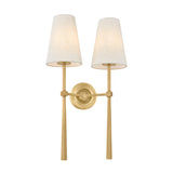 Ashlin Double Wall Sconce 23", Vintage Brass
