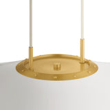 Elow Pull-Down LED Pendant 30", Matte White and Aged Brass