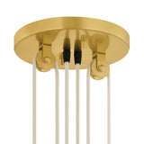 Elow Pull-Down LED Pendant 30", Matte White and Aged Brass
