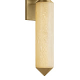 Prosper LED Wall Sconce 26", Vintage Brass and Champagne Seeded Cloud Glass
