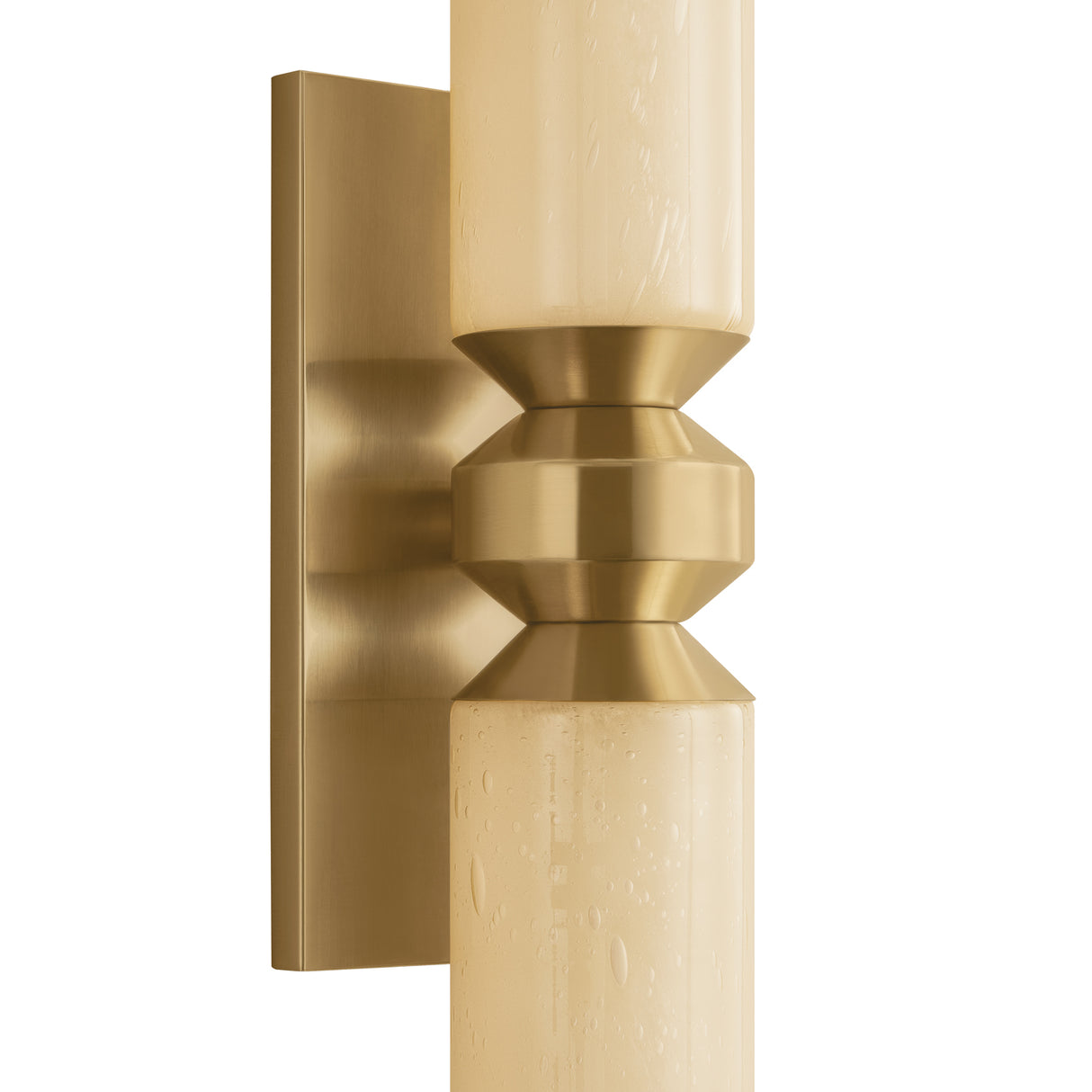 Prosper LED Wall Sconce 26", Vintage Brass and Champagne Seeded Cloud Glass