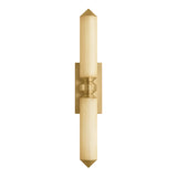 Prosper LED Wall Sconce 26", Vintage Brass and Champagne Seeded Cloud Glass