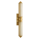 Prosper LED Wall Sconce 26", Vintage Brass and Champagne Seeded Cloud Glass